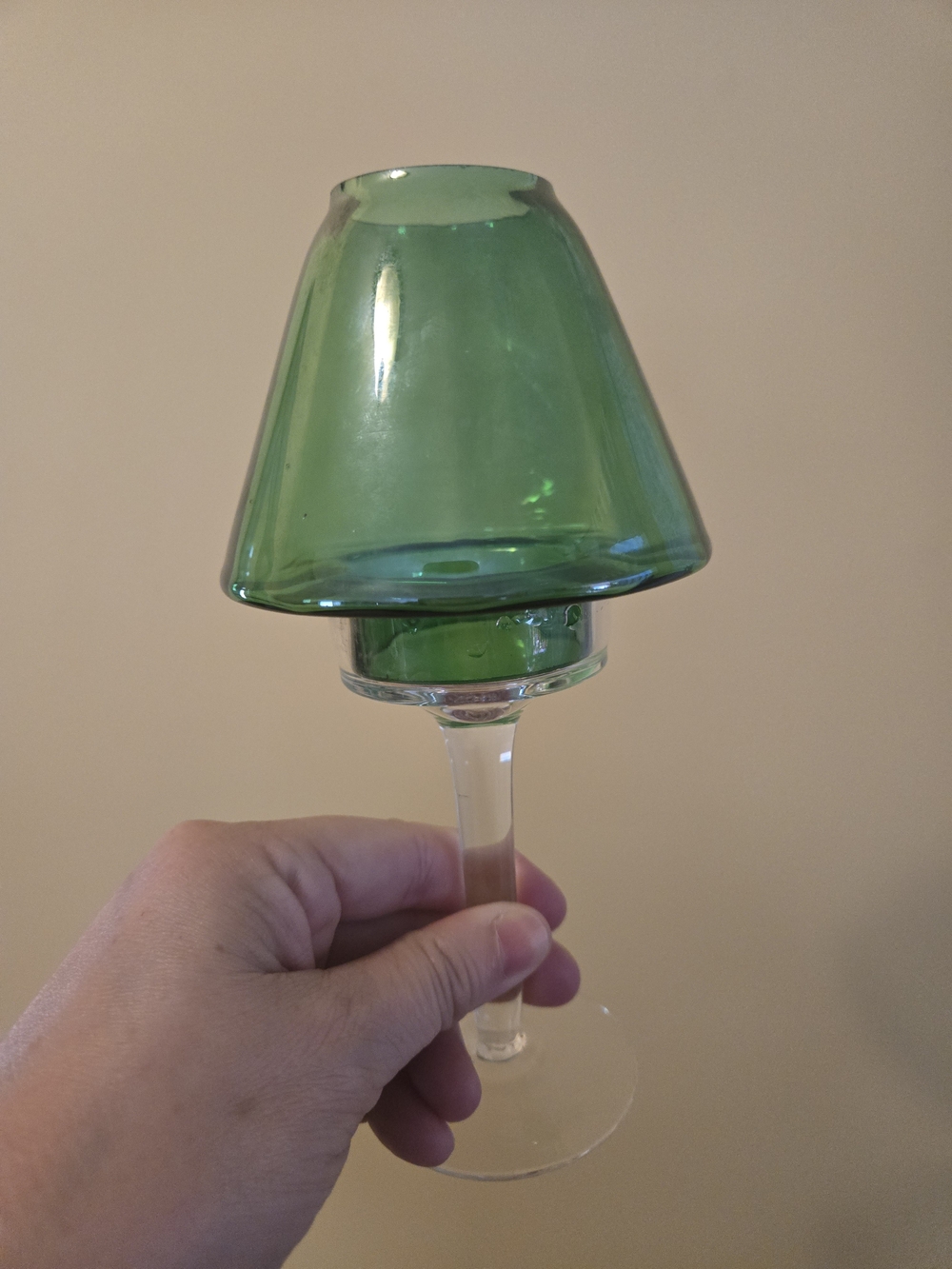 Green Glass Candle Lamp